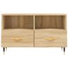 Mueble Tv | Mueble De Salón | Armario Tv Madera Contrachapada Roble Ahumado 80x36x50 Cm Cfw779067