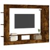 Mueble Tv | Mueble De Salón | Armario Tv Madera De Ingeniería Roble Ahumado 152x22x113 Cm Cfw779192