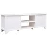 Mueble Tv | Mueble De Salón | Armario Tv Madera Maciza De Paulownia Blanco 108x30x40 Cm Cfw779235