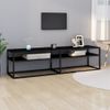 Mueble Tv | Mueble De Salón | Armario Tv Vidrio Templado Negro 160x40x40,5 Cm Cfw779278