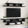 Muebles Tv De Pared | Mueble De Salón | Armario Tv Madera De Ingeniería Negro Cfw780652