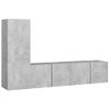 Set 3 Uds Muebles Tv | Mueble De Salón | Armario Tv Madera Ingeniería Gris Hormigón Cfw789637