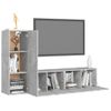 Set 3 Uds Muebles Tv | Mueble De Salón | Armario Tv Madera Ingeniería Gris Hormigón Cfw789637