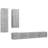 Set 4 Uds Muebles Tv | Mueble De Salón | Armario Tv Madera Ingeniería Gris Hormigón Cfw789643