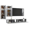 Set 4 Uds Muebles Tv | Mueble De Salón | Armario Tv Madera Ingeniería Gris Hormigón Cfw789643