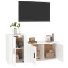 Set De 2 Uds Muebles Tv | Mueble De Salón | Armario Tv Madera Contrachapada Blanco Brillo Cfw788752