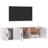 Set De 2 Uds Muebles Tv | Mueble De Salón | Armario Tv Madera Contrachapada Blanco Brillo Cfw788753