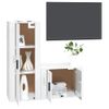 Set De 2 Uds Muebles Tv | Mueble De Salón | Armario Tv Madera Contrachapada Blanco Brillo Cfw788754