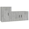 Set De 2 Uds Muebles Tv | Mueble De Salón | Armario Tv Madera Contrachapada Gris Hormigón Cfw788766