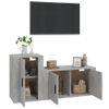 Set De 2 Uds Muebles Tv | Mueble De Salón | Armario Tv Madera Contrachapada Gris Hormigón Cfw788766