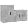 Set De 2 Uds Muebles Tv | Mueble De Salón | Armario Tv Madera Contrachapada Gris Hormigón Cfw788771