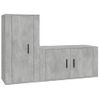 Set De 2 Uds Muebles Tv | Mueble De Salón | Armario Tv Madera Contrachapada Gris Hormigón Cfw788772