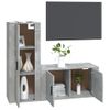 Set De 2 Uds Muebles Tv | Mueble De Salón | Armario Tv Madera Contrachapada Gris Hormigón Cfw788773