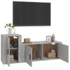 Set De 2 Uds Muebles Tv | Mueble De Salón | Armario Tv Madera Contrachapada Gris Hormigón Cfw788775