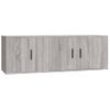 Set De 2 Uds Muebles Tv | Mueble De Salón | Armario Tv Madera Contrachapada Gris Sonoma Cfw789073