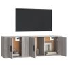 Set De 2 Uds Muebles Tv | Mueble De Salón | Armario Tv Madera Contrachapada Gris Sonoma Cfw789073