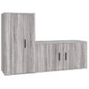 Set De 2 Uds Muebles Tv | Mueble De Salón | Armario Tv Madera Contrachapada Gris Sonoma Cfw789080