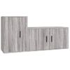 Set De 2 Uds Muebles Tv | Mueble De Salón | Armario Tv Madera Contrachapada Gris Sonoma Cfw789083