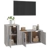 Set De 2 Uds Muebles Tv | Mueble De Salón | Armario Tv Madera Contrachapada Gris Sonoma Cfw789083