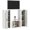 Set De 3 Uds Muebles Tv | Mueble De Salón | Armario Tv Madera Contrachapada Blanco Cfw788794