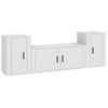 Set De 3 Uds Muebles Tv | Mueble De Salón | Armario Tv Madera Contrachapada Blanco Cfw788798