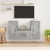 Set De 3 Uds Muebles Tv | Mueble De Salón | Armario Tv Madera Contrachapada Gris Hormigón Cfw788825