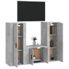 Set De 3 Uds Muebles Tv | Mueble De Salón | Armario Tv Madera Contrachapada Gris Hormigón Cfw788831