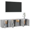 Set De 3 Uds Muebles Tv | Mueble De Salón | Armario Tv Madera Contrachapada Gris Hormigón Cfw788832