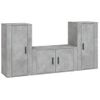 Set De 3 Uds Muebles Tv | Mueble De Salón | Armario Tv Madera Contrachapada Gris Hormigón Cfw788833