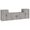 Set De 3 Uds Muebles Tv | Mueble De Salón | Armario Tv Madera Contrachapada Gris Sonoma Cfw789112