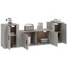 Set De 3 Uds Muebles Tv | Mueble De Salón | Armario Tv Madera Contrachapada Gris Sonoma Cfw789112