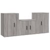 Set De 3 Uds Muebles Tv | Mueble De Salón | Armario Tv Madera Contrachapada Gris Sonoma Cfw789113