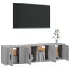 Set De 3 Uds Muebles Tv | Mueble De Salón | Armario Tv Madera Contrachapada Gris Sonoma Cfw789118