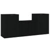 Set De 3 Uds Muebles Tv | Mueble De Salón | Armario Tv Madera Contrachapada Negro Cfw789126