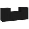 Set De 3 Uds Muebles Tv | Mueble De Salón | Armario Tv Madera Contrachapada Negro Cfw789129