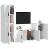 Set De 4 Uds Muebles Tv | Mueble De Salón | Armario Tv Madera Contrachapada Blanco Cfw789164