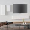 Set De 4 Uds Muebles Tv | Mueble De Salón | Armario Tv Madera Contrachapada Blanco Cfw789168