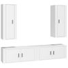 Set De 4 Uds Muebles Tv | Mueble De Salón | Armario Tv Madera Contrachapada Blanco Cfw789169