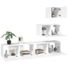 Set De 4 Uds Muebles Tv | Mueble De Salón | Armario Tv Madera Contrachapada Blanco Cfw789172