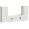 Set De 4 Uds Muebles Tv | Mueble De Salón | Armario Tv Madera Contrachapada Blanco Cfw789175