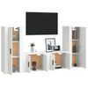 Set De 4 Uds Muebles Tv | Mueble De Salón | Armario Tv Madera Contrachapada Blanco Cfw789175