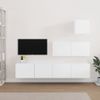 Set De 4 Uds Muebles Tv | Mueble De Salón | Armario Tv Madera Contrachapada Blanco Cfw789177