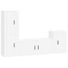 Set De 4 Uds Muebles Tv | Mueble De Salón | Armario Tv Madera Contrachapada Blanco Cfw789181