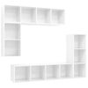 Set De 4 Uds Muebles Tv | Mueble De Salón | Armario Tv Madera Contrachapada Blanco Brillo Cfw788857