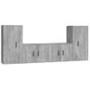 Set De 4 Uds Muebles Tv | Mueble De Salón | Armario Tv Madera Contrachapada Gris Hormigón Cfw788869