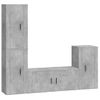 Set De 4 Uds Muebles Tv | Mueble De Salón | Armario Tv Madera Contrachapada Gris Hormigón Cfw788870