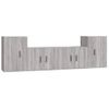 Set De 4 Uds Muebles Tv | Mueble De Salón | Armario Tv Madera Contrachapada Gris Sonoma Cfw789189