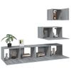 Set De 4 Uds Muebles Tv | Mueble De Salón | Armario Tv Madera Contrachapada Gris Sonoma Cfw789193