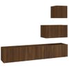 Set De 4 Uds Muebles Tv | Mueble De Salón | Armario Tv Madera Contrachapada Marrón Roble Cfw789205