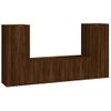 Set De 4 Uds Muebles Tv | Mueble De Salón | Armario Tv Madera Contrachapada Marrón Roble Cfw789208